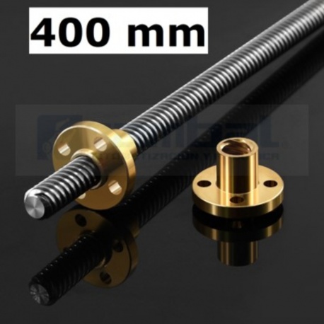 Husillo Tornillo Trapezoidal Cuadrado T8 400mm