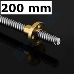Husillo Tornillo Trapezoidal Cuadrado T8 CNC 200mm