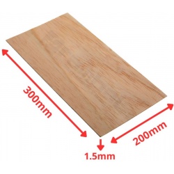 Lamina Madera Grabado Laser - Wood Sheet 300x200mm