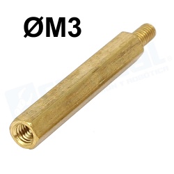 Separador hexagonal M3 20x6mm