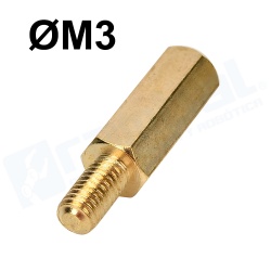 Separador hexagonal M3 10x6mm