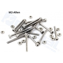 Tornillo Allen M2 con tuerca 10mm Largo.