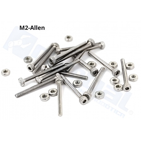 Tornillo Allen M2 con tuerca 10mm Largo.