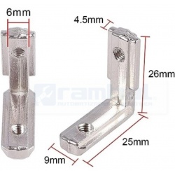 Conector en Forma de L Para Perfiles T-Slot 2020
