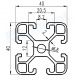 Riel Lineal Perfil 4040 T-Slot 1000mm