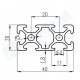 Riel Lineal Perfil 2040 20x40x1000mm T-Slot