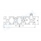 Riel Lineal Perfil 2080 V-Slot 20x80x1000mm.