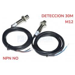 Sensor Fotoeléctrico de Barrera M12 Detección 30m NPN NO / BF-M12JG-30N1/L