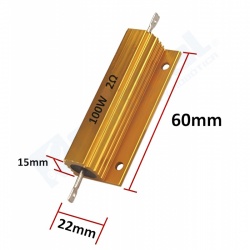 Resistencia de alta potencia de 2 ohmios y 100 watts