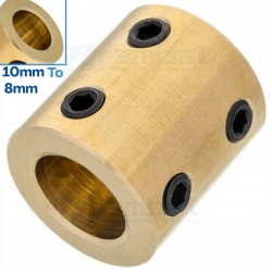 Acople rígido de latón 10mm x 8mm – Conector de Ejes