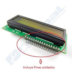 Pantalla LCD 16x2 con pines soldados