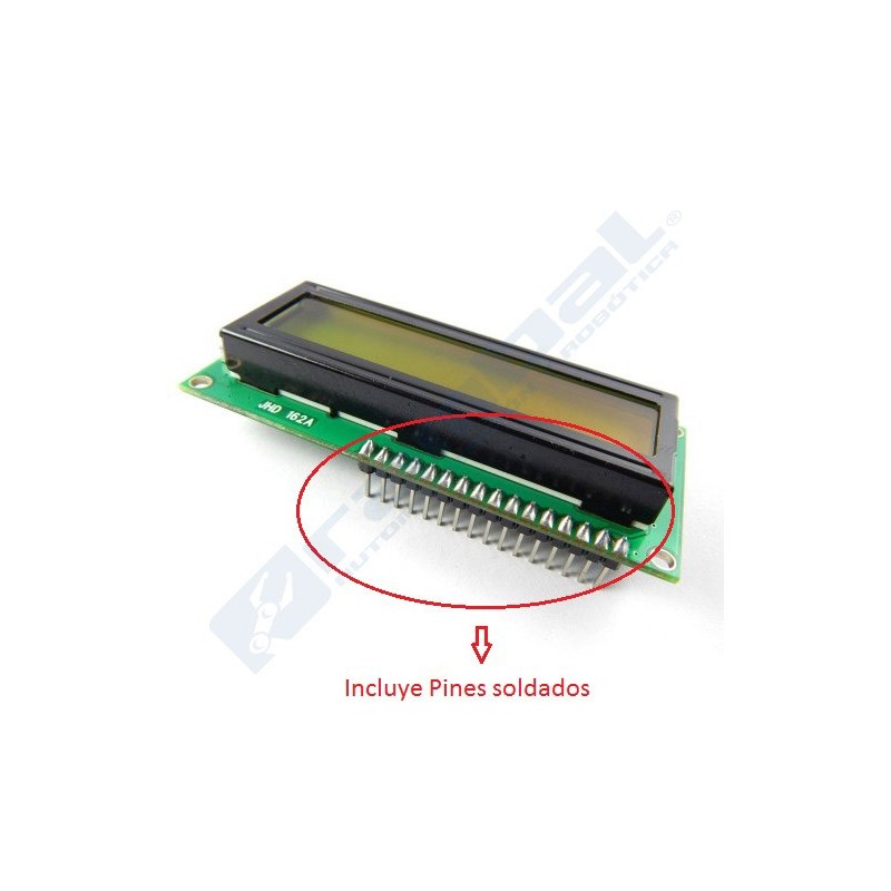 Pantalla LCD 16x2 con pines soldados