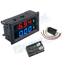 Voltimetro Amperimetro 100V 10A display rojo azul