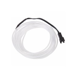 El Wire Neon Blanco Fosforescente 2mt con Inversor