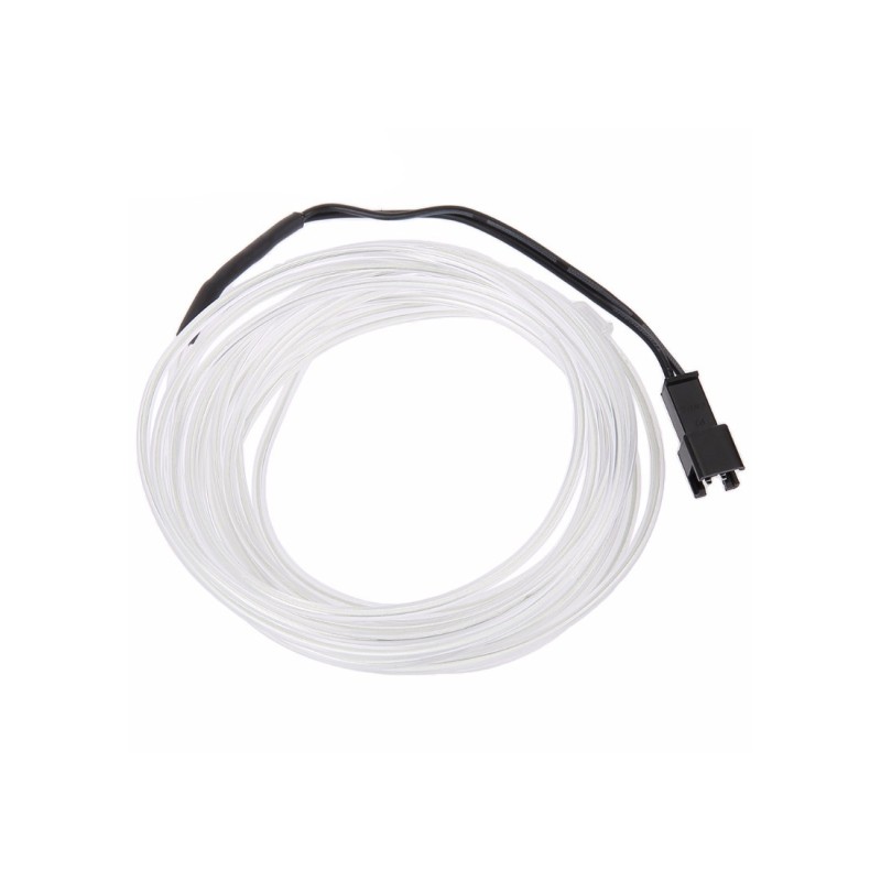 El Wire Neon Blanco Fosforescente 2mt con Inversor