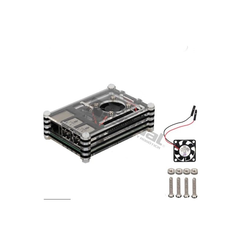 Caja acrilica Raspberry pi4 + FAN