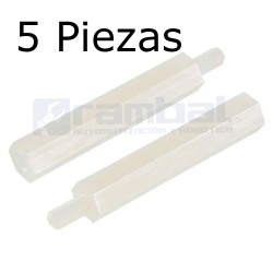 5 Espaciadores Hexagonal PILAR M3 x 30+6mm