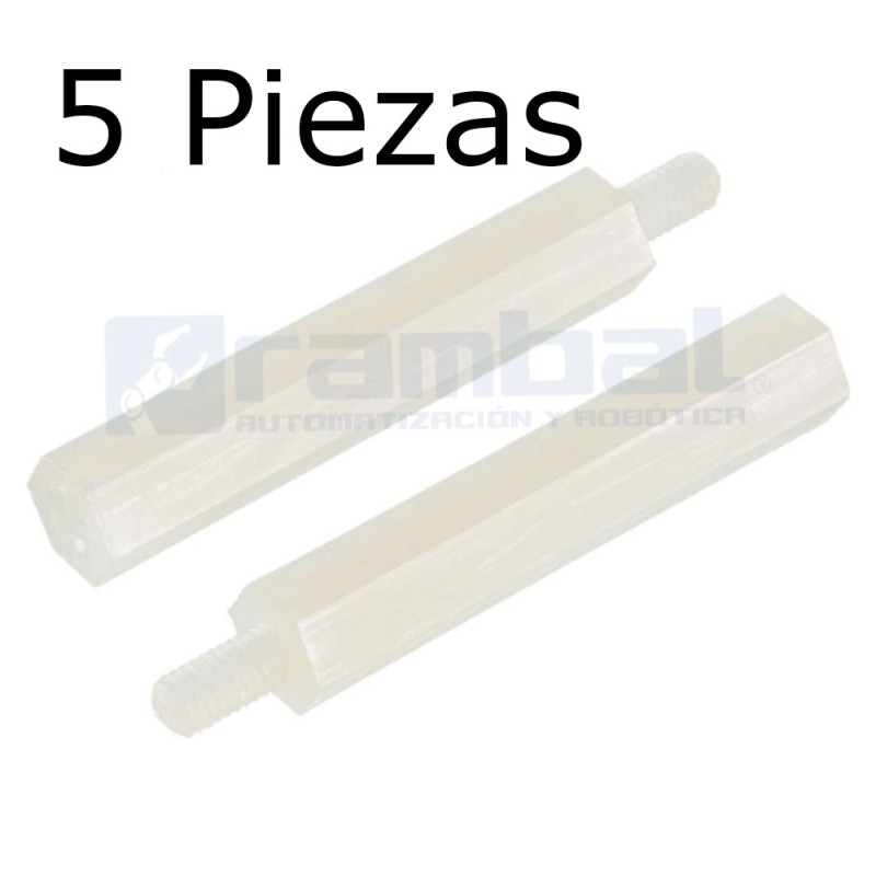 5 Espaciadores Hexagonal PILAR M3 x 30+6mm