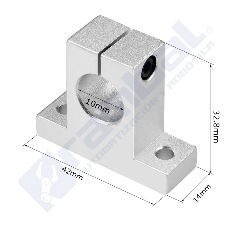 Soporte vertical Eje Guia 10mm.