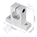 Soporte vertical Eje Guia 20mm.