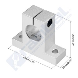 Soporte vertical Eje Guia 20mm.