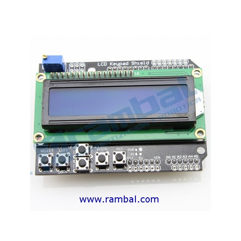 Shield Display LCD 2x16 azul + Teclado Keypad