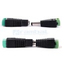 Adaptador DC Macho-Hembra 5,5x2,1mm con tornillos
