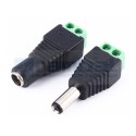 Adaptador DC Macho-Hembra 5,5x2,1mm con tornillos