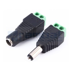 Adaptador DC Macho-Hembra 5,5x2,1mm con tornillos