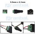 Adaptador DC Macho-Hembra 5,5x2,1mm con tornillos