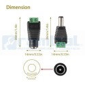 Adaptador DC Macho-Hembra 5,5x2,1mm con tornillos