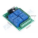 Kit de Reles Inalámbricos con Control Remoto RF 433Mhz 4 Canales