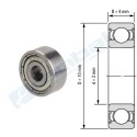 623ZZ, Rodamiento de bolas (3 x 10 x 4mm)