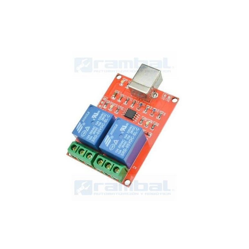 Modulo Relé 2 Canales USB control computadora 5V