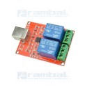 Modulo Relé 2 Canales USB control computadora 5V