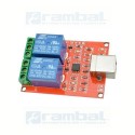 Modulo Relé 2 Canales USB control computadora 5V