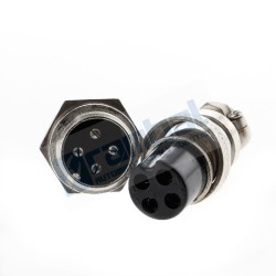 Enchufe 4-Pin 16mm GX16-4 Metal Macho y Hembra.