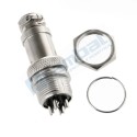 Enchufe 4-Pin 16mm GX16-4 Metal Macho y Hembra.