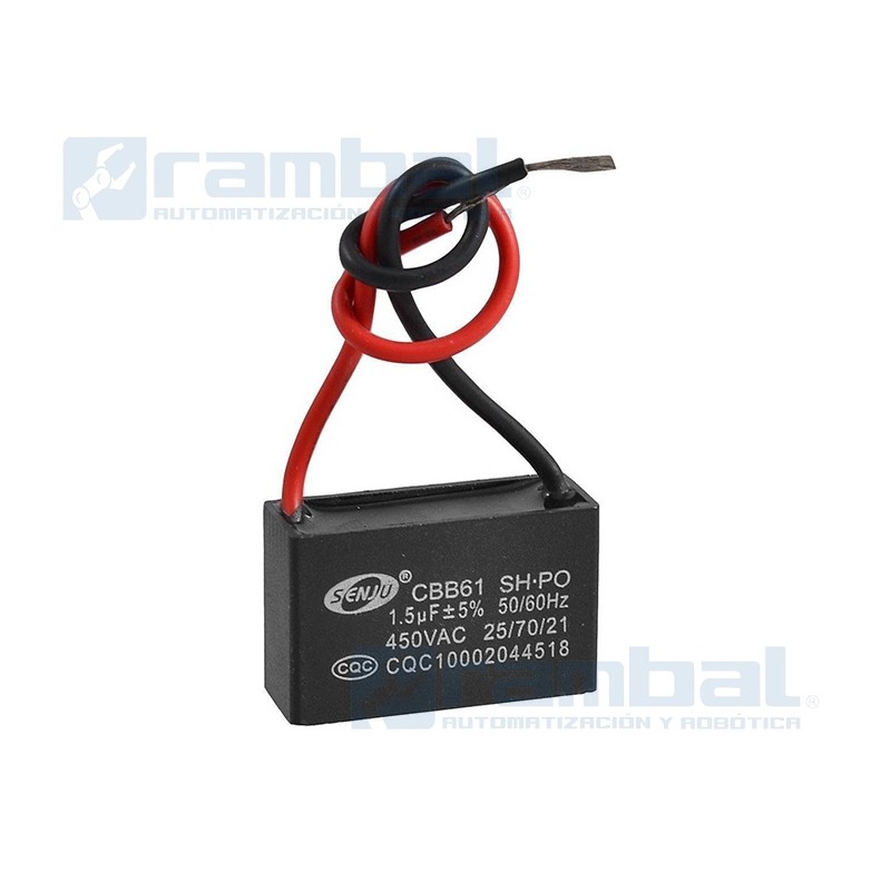 Condensador de Arranque CBB61 450VAC 1.5 uf.