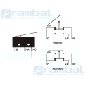 Interruptor final de carrera (limit switch), 5A 250VA, 3 pines