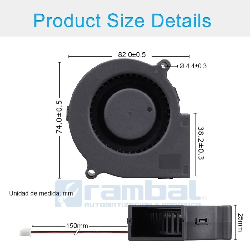 Ventilador de refrigeración para Ultimaker Impresora 3D 12V 0.18A