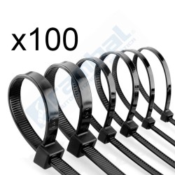 Pack 100 ud. Brida negra de nylon 8x500 mm