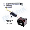 R-Reductor de voltaje Step Down DC-DC 24V a 12V 3A Impermeable