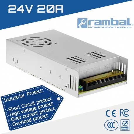 Fuente de Poder Switching 24V 20A