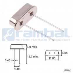 Cristal de cuarzo oscilador 16MHz