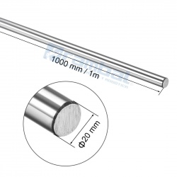 Varilla eje guía de acero al carbono cromada de 20mm x 1000mm