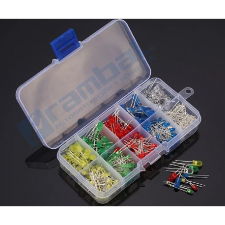 Kit de 300 diodos LED 5mm y 3mm 5 colores