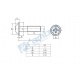 Pack 20 tornillos con tuerca M3 x 6mm cabeza brida de tipo Philips.