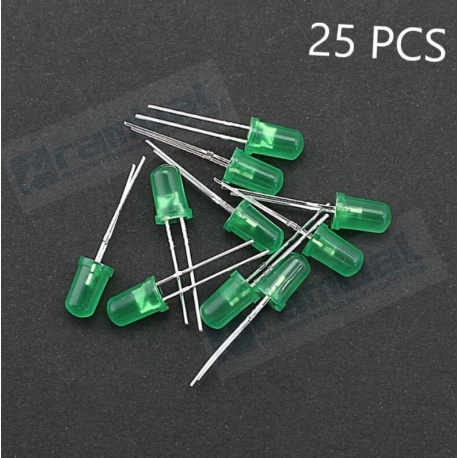 LED Basico Verde - 5mm - 25pcs