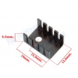 Disipador de calor de 10x15x20 mm, para componentes TO-220